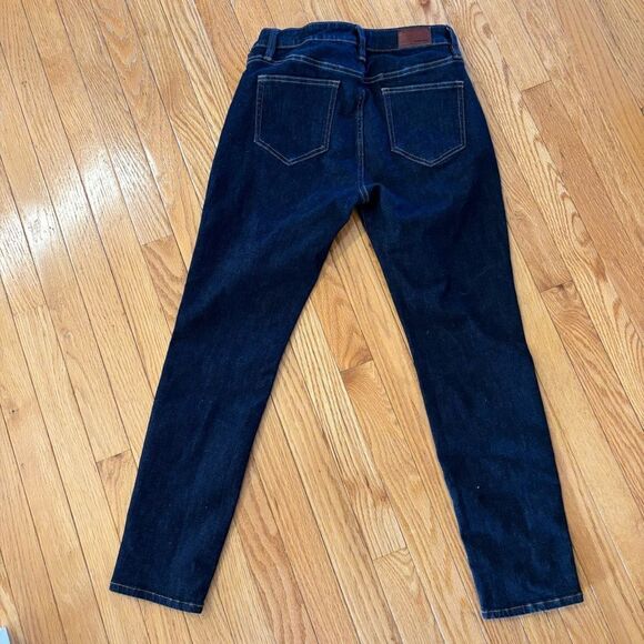 LANDS END Jeans Dark Wash Mid Rise Curvy‎ Skinny Size 8 Petite - Picture 4 of 10